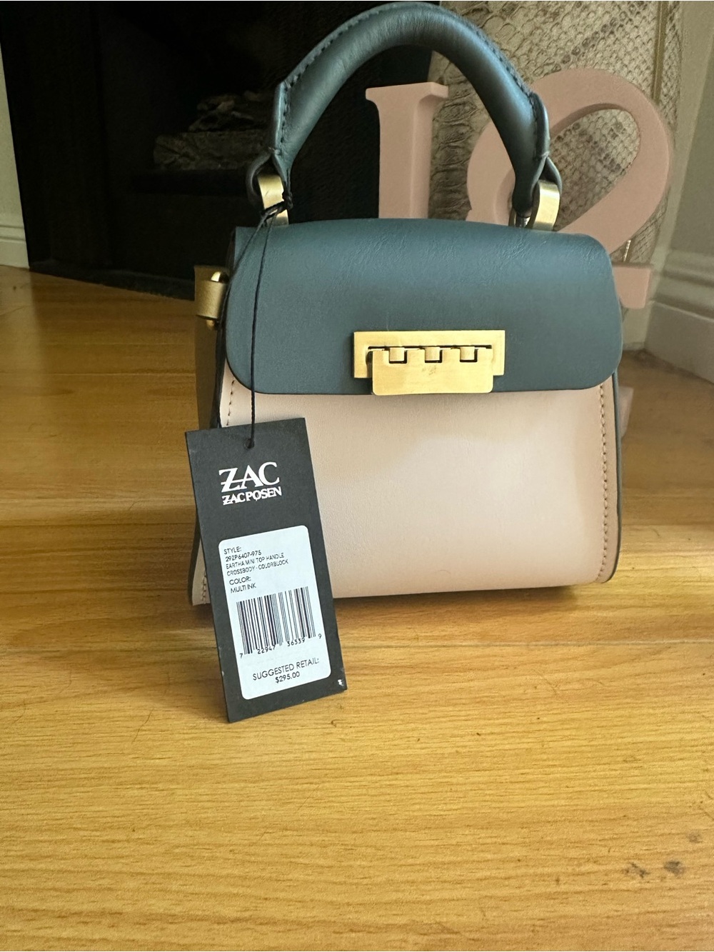 ZAC Zac Posen Mini Top-Handle Satchel in Blush and Black